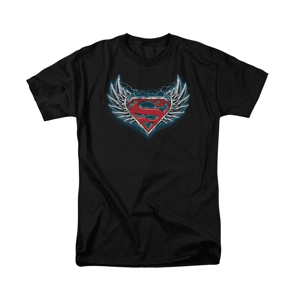 Superman Big & Tall Steel Wings Logo Short Sleeve Adult Tee / T-Shirt