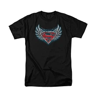 Superman Big & Tall Steel Wings Logo Short Sleeve Adult Tee / T-Shirt