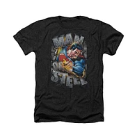 Superman Men's Ripping Steel Adult Heather Tee / T-Shirt