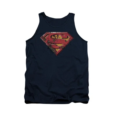 Superman Men's Rusted Shield Adult Tank Top