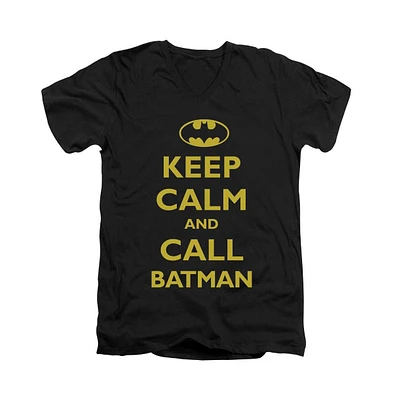 Batman Men's Call Short Sleeve Adult V Neck Tee / T-Shirt