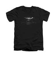 Batman V Superman Men's Bw Logo Short Sleeve Adult V Neck Premium Cotton Tee / T-Shirt