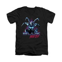 Blue Beetle Men's Leaping Triangle Short Sleeve Adult V Neck Premium Cotton Tee / T-Shirt