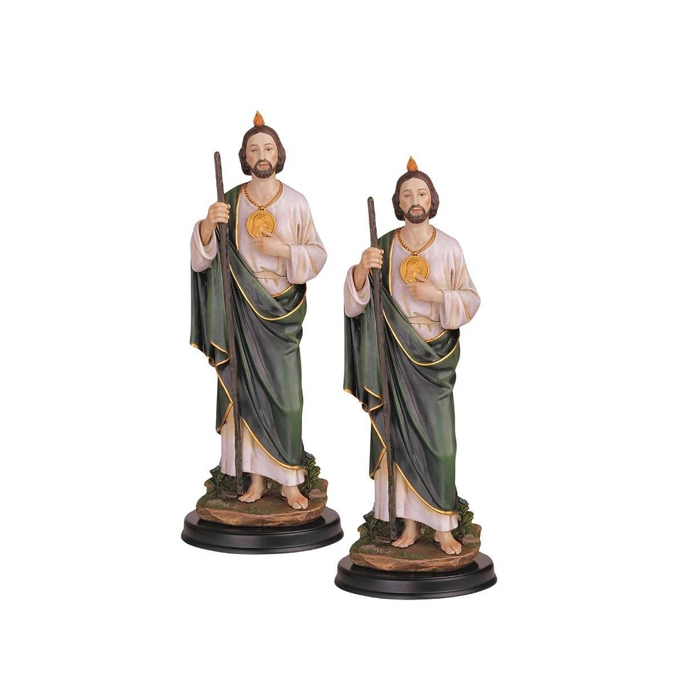 Fc Design "2-pc Set" 12"H Saint Jude Statue Holy Figurine Statue Ornament Home Room Office Decor and Perfect Ideas for Housewarming, Holidays and Birt