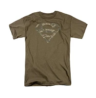 Superman Men's Army Camo Shield Short Sleeve Adult Tee / T-Shirt