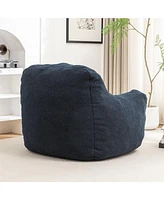 The Pop Home Cozy Bean Bag Chair with Memory Foam Filling, Tufted Faux Fur Sofa-The