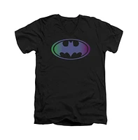 Batman Men's Gradient Bat Logo Short Sleeve Adult V Neck Tee / T-Shirt