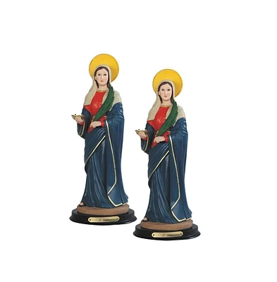 Fc Design "2-pc Set" 12"H Saint Lucy Statue Saint Lucia Holy Figurine Statue Ornament Home Room Office Decor and Perfect Ideas for Housewarming, Holid