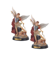 Fc Design "2-pc Set" 9"H Archangel Michael Statue Saint Michael The Strongest Angel Holy Figurine Statue Ornament Home Room Office Decor and Perfect I