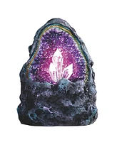 Fc Design "2-pc Set" 5"H Purple Faux Crystal Cave Rock Geode with Led Figurine Statue Ornament Home Room Office Decor and Perfect Ideas for Housewarmi