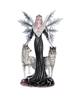 Fc Design "2-pc Set" 9.5"H Black Fairy with Wolves Figurine Statue Ornament Home Room Office Decor and Perfect Ideas for Housewarming, Holidays and Bi