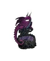 Fc Design "2-pc Set" 6"H Purple Dragon on Faux Crystal Cave Figurine Statue Ornament Home Room Office Decor and Perfect Ideas for Housewarming, Holida