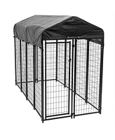 Lucky Dog Uptown Large Outdoor Covered Kennel Secure Fenced Pet Dog Crate