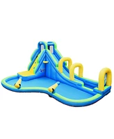 Gymax Kids Inflatable Water Park Bounce House with Blower