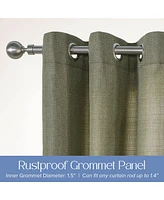 Awesome Home Outdoor Gobi Tweed Woven Grommet Curtain Panel