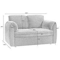 Chenille Sofa Bed - Modern Convertible Couch with Plush Comfort and Durable Design for Living Room Bedroom, (Blue)