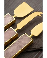 Gauri Kohli Brittany Rose Quartz Cheese Knives, Set of 3