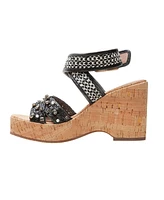 Linea Paolo Varena | Faux Pearl And Crystal Adorned Platform Sandals