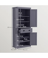 Homcom 72" Kitchen Pantry Cabinet Cupboard with Doors,