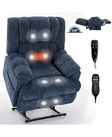 Boyel Living Dual Motor Heat Massage Infinite Position Up to 350 Lbs Electric Power Lift Recliners with Power-Remote