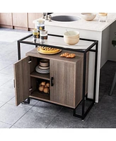 gaomon Modern Farmhouse Buffet Sideboard with Ample Storage Space & Steel Frame for Kitchen