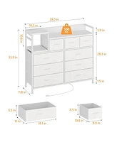 gaomon Dresser for Bedroom with 9 Drawer, Tv Stand with Charging Station