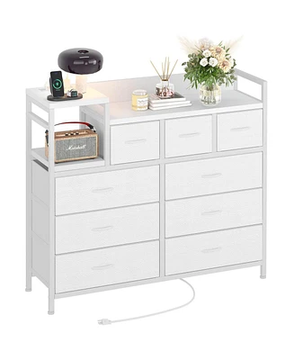 gaomon Dresser for Bedroom with 9 Drawer, Tv Stand with Charging Station