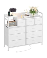 gaomon Dresser for Bedroom with 9 Drawer, Tv Stand with Charging Station