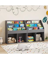 Gouun Kids Wooden Bookshelf Bookcase Children Toy Storage Cabinet Organizer