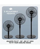 Hurricane 16 Inch Energy Efficient Adjustable Standing Fan w/12 Speed Settings