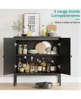 gaomon Rattan Buffet Cabinet, Sideboard Cabinet with Adjustable Shelves