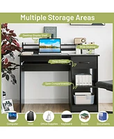 Gouun Study Laptop Table with Drawer and Keyboard Tray