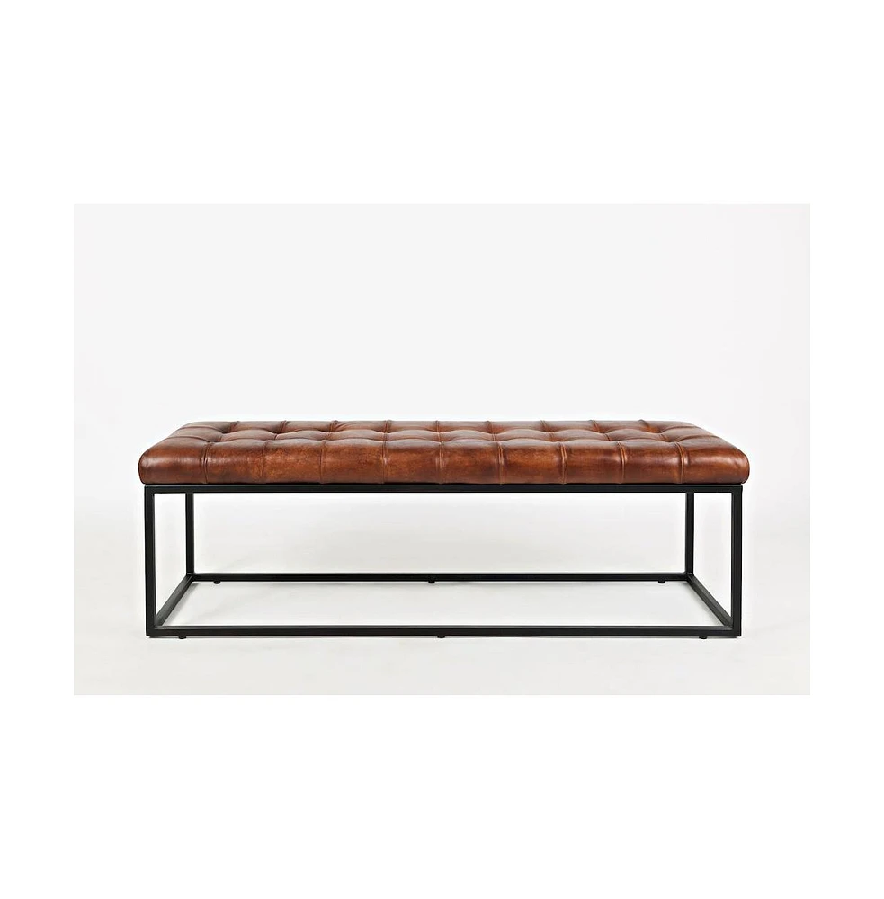 Jofran Global Archive 55" Genuine Distressed Leather Ottoman Bench