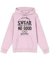 Harry Potter I Solemnly Swear Am Up To No Good Long Sleeve Cradle Pink Men's Hooded Sweatshirt-Medium