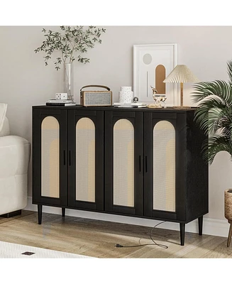 gaomon Rattan Sideboard Buffet Cabinet