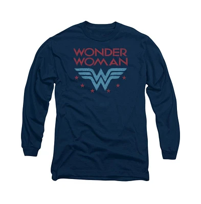 Dc Wonder Woman Men's Comics Stars Long Sleeve Adult Tee / T-Shirt