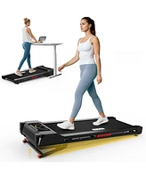 Redliro 15% Auto Incline Walking Pad Treadmill, 350lbs Capacity, Portable Under Desk Treadmill with App & Remote for Home Office