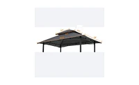 Slickblue Replacement Canopy for Grill Gazebo, Double-Tiered Bbq Tent Roof Top Cover