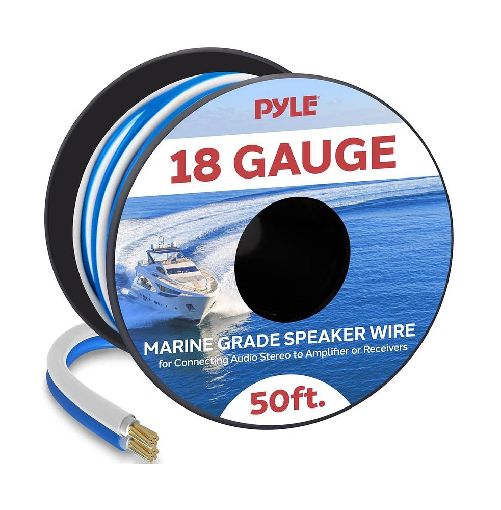 Pyle 18 Gauge 50 ft. Marine Grade Stereo Speaker Wire