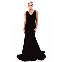 Pia Gladys Perey Women's Maxi V-Neck Red Carpet Ready Dress