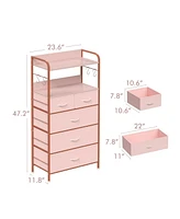 5 Drawers Dresser for Bedroom, Chest of Drawers with Shelf