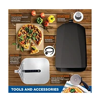 NutriChef Portable Outdoor Pizza Oven, Gas-Fired, Fire & Stone Cooking