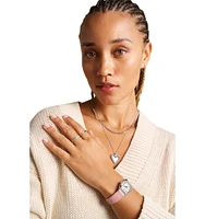 Fossil Women's Harlow Three-Hand Light Pink Leather Watch, 27mm