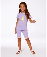 Deux par Big Girls Organic Cotton Tee Mauve And Yellow Lollipop