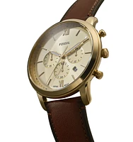 Fossil Men's Neutra Chronograph Brown Leather Watch, 44mm