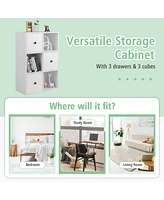 Gouun 3-Tier Bookcase with Anti-toppling Device for Living Room