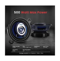 Pyle Two-Way Speaker System, 3.5'' Coaxial, 120W Max, Blue Cone