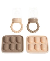 Sperric Toddler Silicone Fruit Feeders with Freezer Tray for Batch Prep, Set of 2 – Safe & Convenient, Includes Extra Pouches Travel Lids, Di