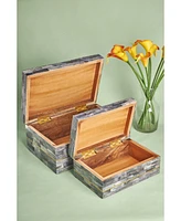 Gauri Kohli Monaco Gray Decorative Boxes, Set of 2