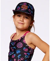 Deux par Deux Baby Girls Printed Cap Black And Blue And Pink Items